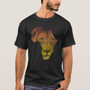 Lion Face Shape of Africa in Red and Orange for Li T-Shirt