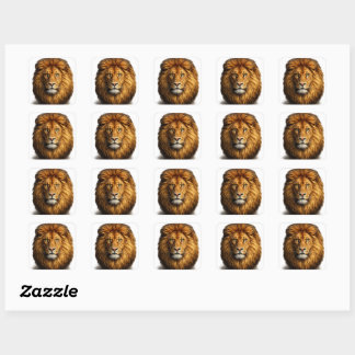 Lion Face Stickers & Labels | Cute Animal Decals