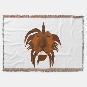 Lion face throw blanket