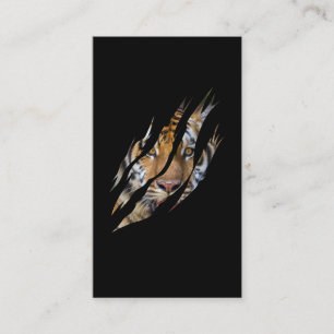 Lion Face Tiger Safari Claw Torn Business Card