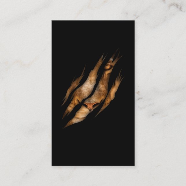 Lion Face Torn Claw Wild Animal Cat Safari King Business Card (Front)
