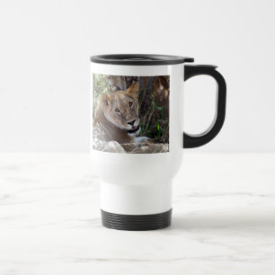 lion face travel mug