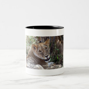 lion face Two-Tone coffee mug