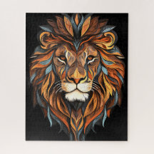 Lion face with mane