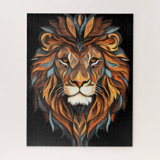 Lion face with mane jigsaw puzzle
