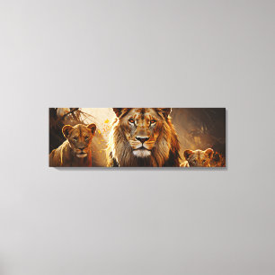 Lion family canvas print