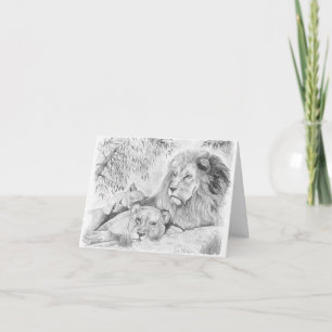 Lion Family Card
