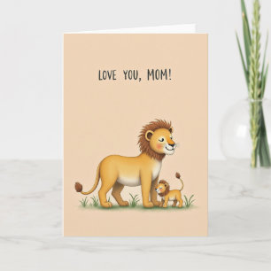 Lion Family Love You Mum Card