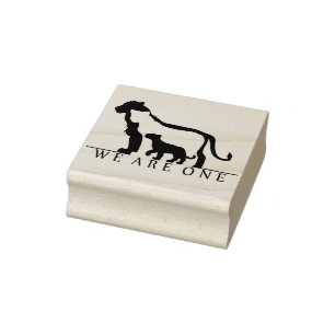 Lion Family Rubber Stamp