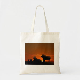 lion family tote bag