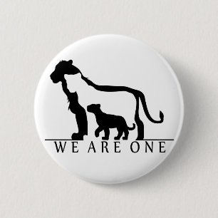 Lion Family (white version) 6 Cm Round Badge