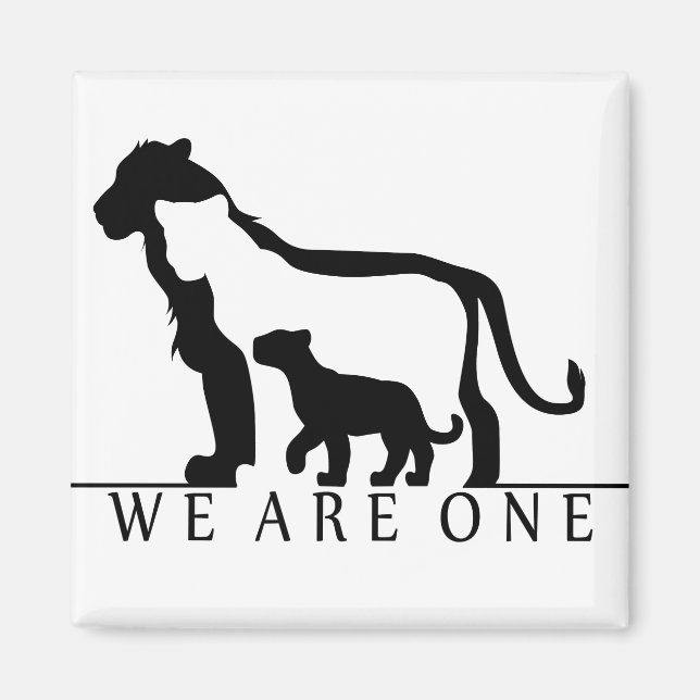 Lion Family (white version) Magnet (Front)