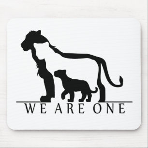 Lion Family (white version) Mouse Mat