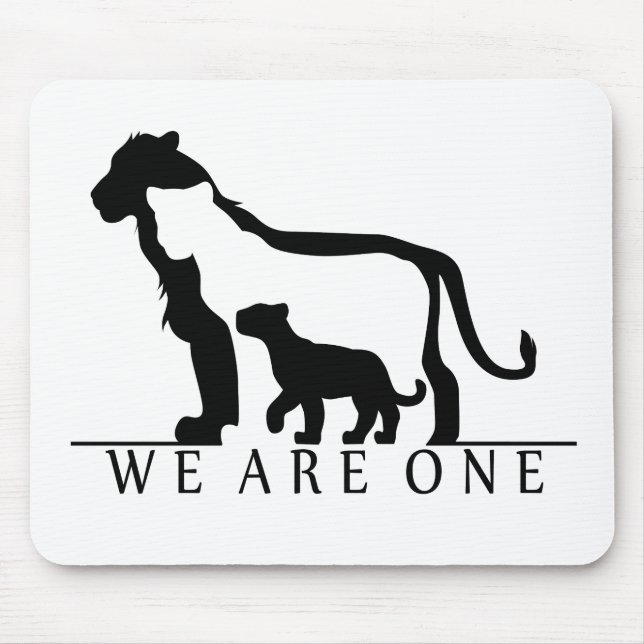 Lion Family (white version) Mouse Mat (Front)