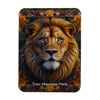 Lion fantasy colour painting Wildlife Art Magnet