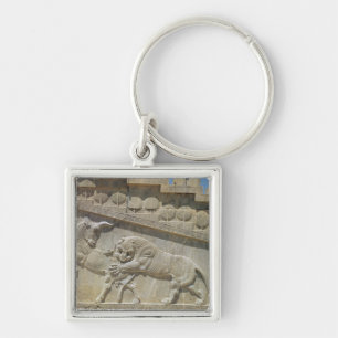Lion fighting bull, relief east staircase key ring