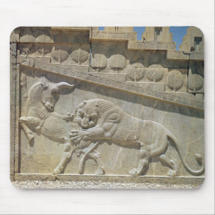 Lion fighting bull, relief east staircase mouse mat