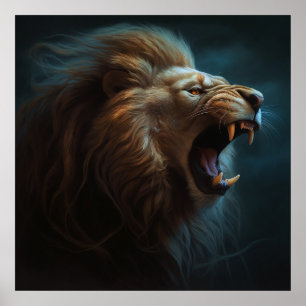 Lion Fire Poster