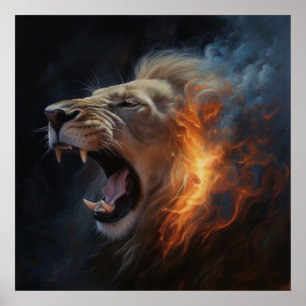 Lion Fire Poster