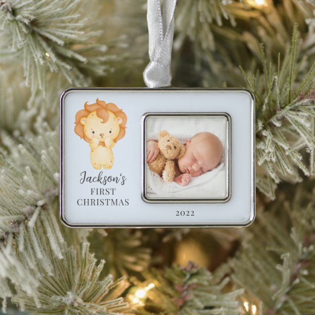 Lion First Christmas Photo Christmas Ornament (Tree)