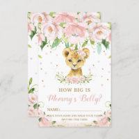 Lion Floral How Big is Mummy's Belly Game Card