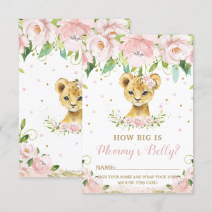 Lion Floral How Big is Mummy's Belly Game Card