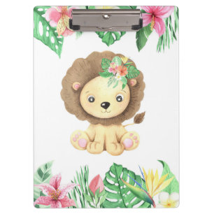 Lion Flower Watercolor Clipboard