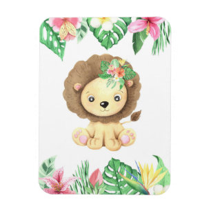 Lion Flower Watercolor Magnet