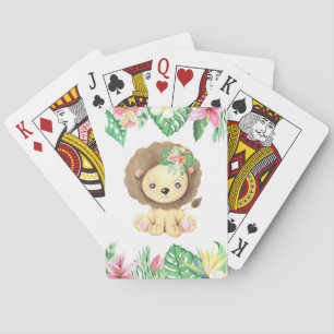 Lion Flower Watercolor Playing Cards