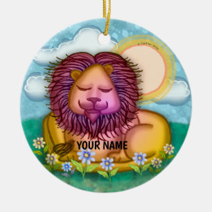 Lion Flowers Ceramic Tree Decoration