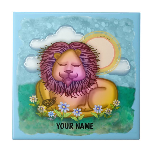 Lion Flowers Tile (Front)