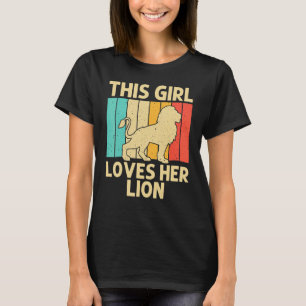 Lion For Girls Kid African Safari Zoo Animal Ret T-Shirt