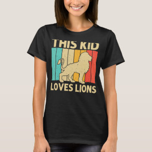 Lion For Kids Boys African Safari Zoo Animal Retro T-Shirt