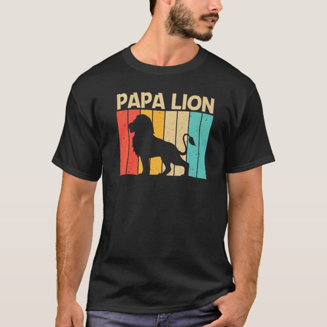 Lion For Men Boys Dad Lion Jungle Safari Animal T-Shirt (Front)