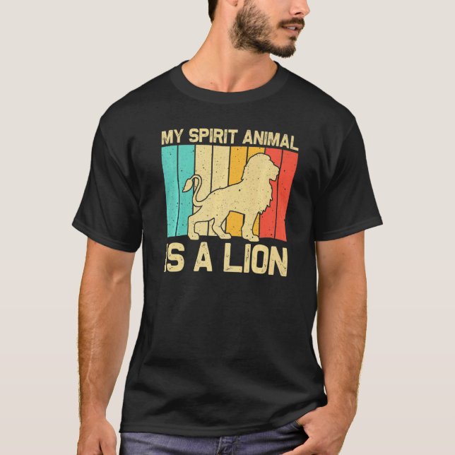 Lion For Men Women African Safari Zoo Animal Retro T-Shirt (Front)