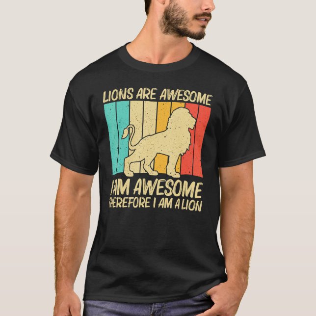 Lion For Men Women African Safari Zoo Animal Retro T-Shirt (Front)