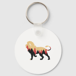 Lion Forest Trees Environmental Protection Nature Key Ring