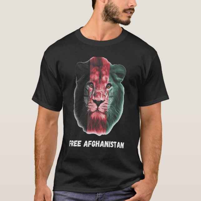 Lion Free Afghanistan Flag T-Shirt (Front)
