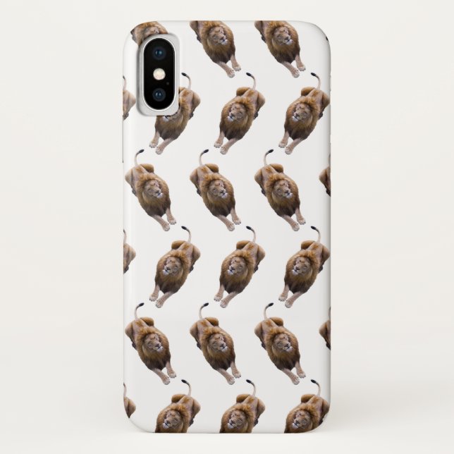 Lion Frenzy iPhone X Case (choose colour) (Back)