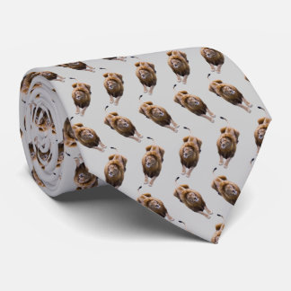 Lion Frenzy Tie Double Sided Print (Light Grey)