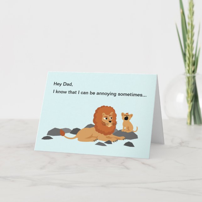 Lion Funny Father's Day Card (Front)