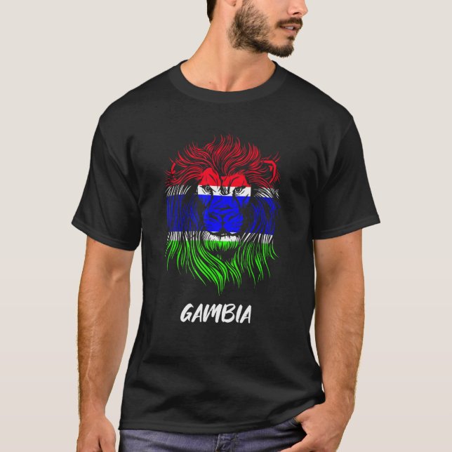 Lion Gambia Flag T-Shirt (Front)