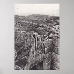 LION GATE & GRAVE CIRCLES MYCENAE GREECE POSTER