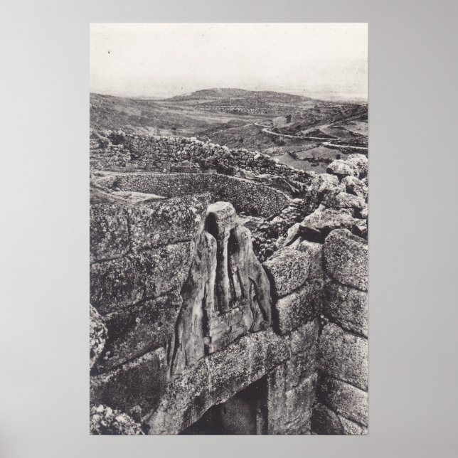 LION GATE & GRAVE CIRCLES MYCENAE GREECE POSTER (Front)