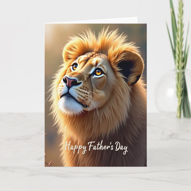 Lion Gentle Fathers Day Card (Front)