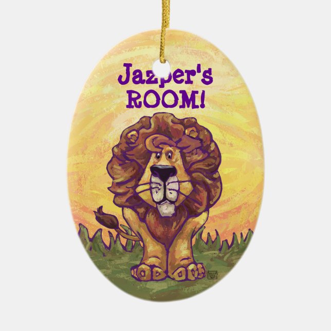 Lion Gifts & Accessories Ceramic Tree Decoration (Front)