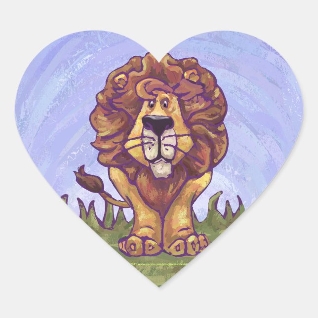 Lion Gifts & Accessories Heart Sticker (Front)