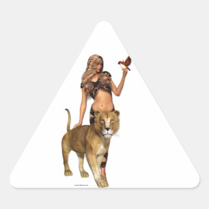 Lion Girl Triangle Sticker