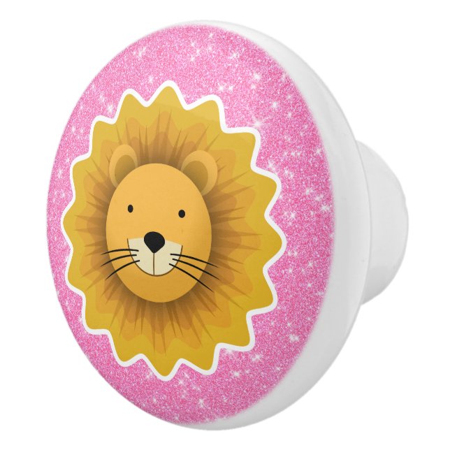 Lion Glitter Ceramic Knob (Right)