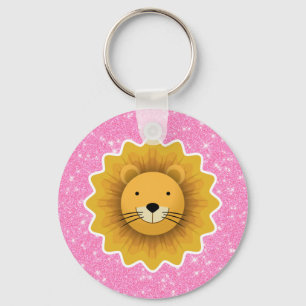 Lion Glitter Key Ring